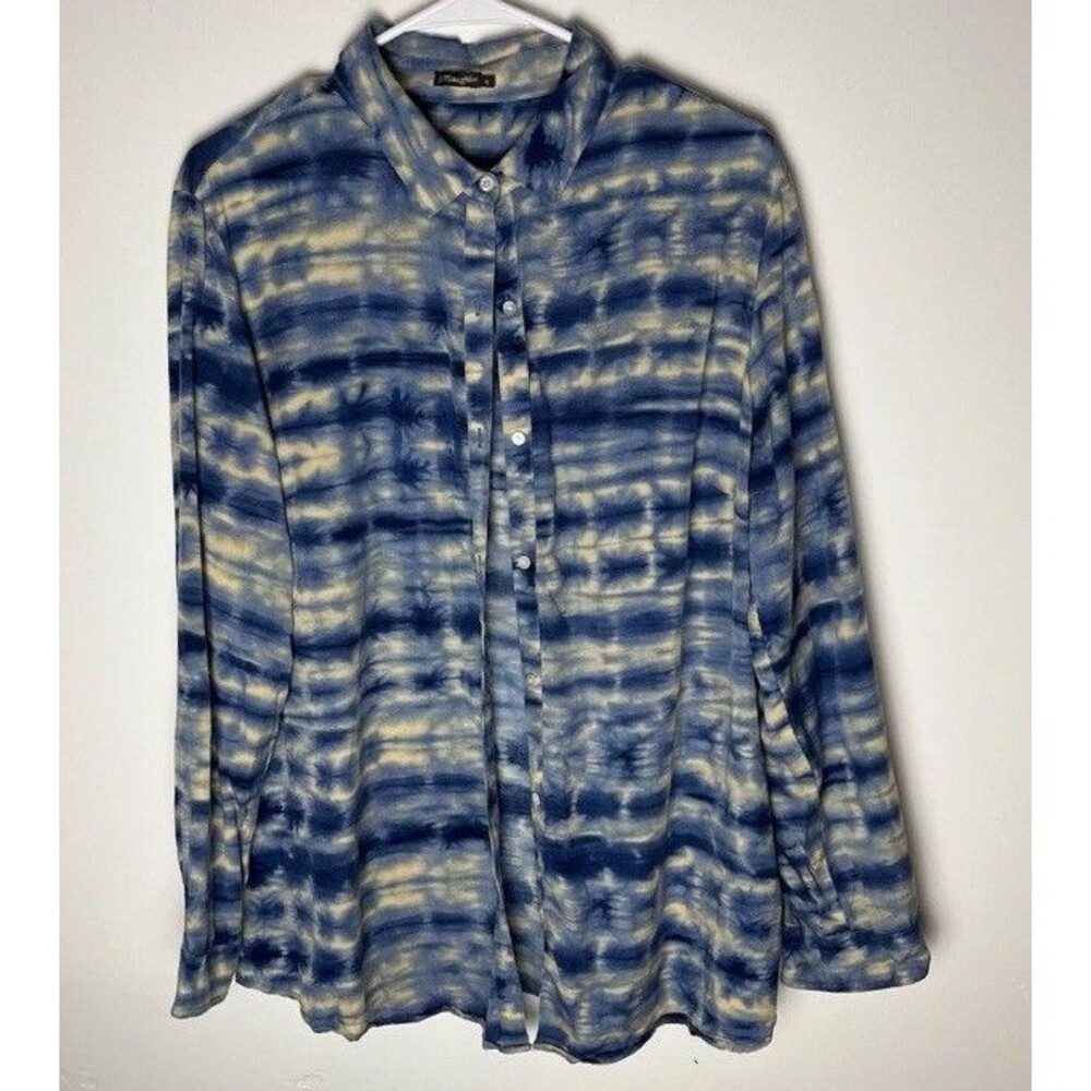 J. McLaughlin Lois Tencel Tie Dye Button Down Shirt Size XL